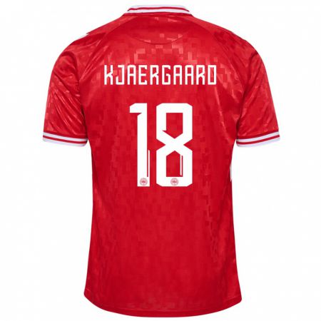 Kandiny Mujer Camiseta Dinamarca Maurits Kjaergaard #18 Rojo 1ª Equipación 24-26 La Camisa Chile