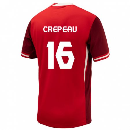 Kandiny Mujer Camiseta Canadá Maxime Crépeau #16 Rojo 1ª Equipación 24-26 La Camisa Chile