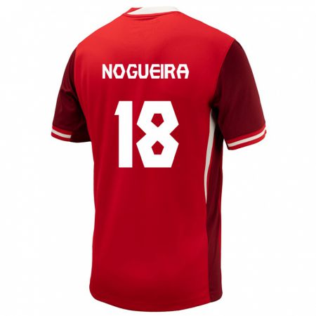 Kandiny Mujer Camiseta Canadá Matthew Nogueira #18 Rojo 1ª Equipación 24-26 La Camisa Chile