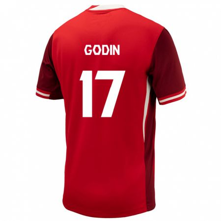 Kandiny Mujer Camiseta Canadá Étienne Godin #17 Rojo 1ª Equipación 24-26 La Camisa Chile