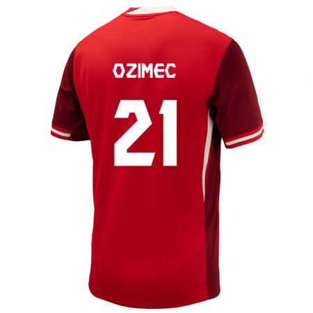 Kandiny Mujer Camiseta Canadá Lucas Ozimec #21 Rojo 1ª Equipación 24-26 La Camisa Chile