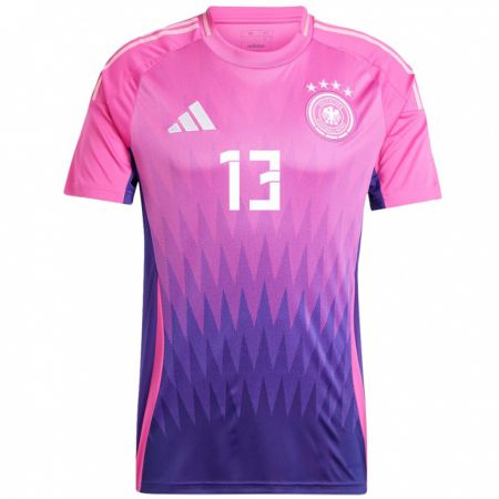 Kandiny Mujer Camiseta Alemania Yannik Keitel #13 Rosado Morado 2ª Equipación 24-26 La Camisa Chile