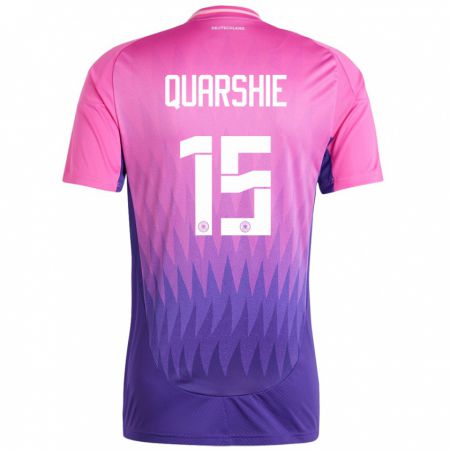 Kandiny Mujer Camiseta Alemania Joshua Quarshie #15 Rosado Morado 2ª Equipación 24-26 La Camisa Chile
