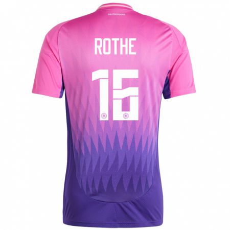 Kandiny Mujer Camiseta Alemania Tom Rothe #16 Rosado Morado 2ª Equipación 24-26 La Camisa Chile