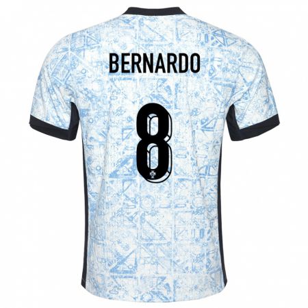 Kandiny Mujer Camiseta Portugal Paulo Bernardo #8 Crema Azul 2ª Equipación 24-26 La Camisa Chile