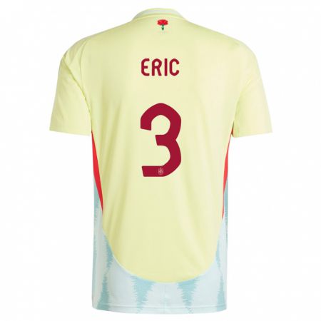 Kandiny Mujer Camiseta España Eric Garcia #3 Amarillo 2ª Equipación 24-26 La Camisa Chile