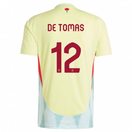 Kandiny Mujer Camiseta España Raul De Tomas #12 Amarillo 2ª Equipación 24-26 La Camisa Chile