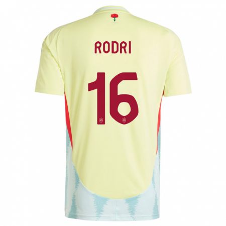 Kandiny Mujer Camiseta España Rodri #16 Amarillo 2ª Equipación 24-26 La Camisa Chile