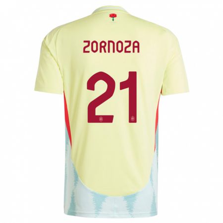 Kandiny Mujer Camiseta España Claudia Zornoza #21 Amarillo 2ª Equipación 24-26 La Camisa Chile