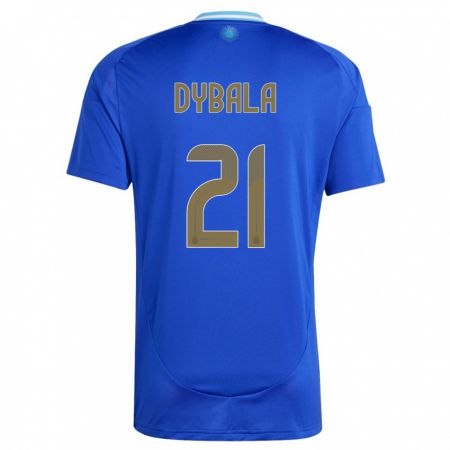 Kandiny Mujer Camiseta Argentina Paulo Dybala #21 Azul 2ª Equipación 24-26 La Camisa Chile