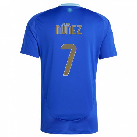 Kandiny Mujer Camiseta Argentina Romina Nunez #7 Azul 2ª Equipación 24-26 La Camisa Chile
