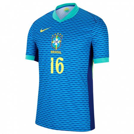 Kandiny Mujer Camiseta Brasil Bernardo Valim #16 Azul 2ª Equipación 24-26 La Camisa Chile