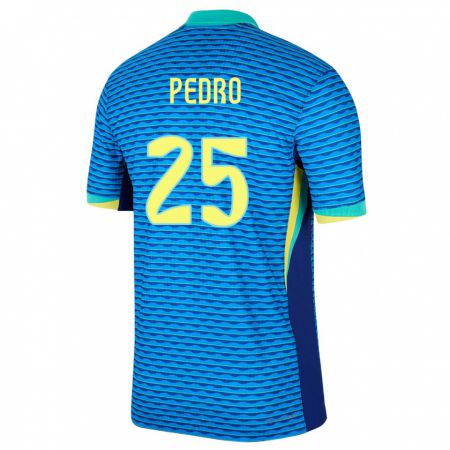 Kandiny Mujer Camiseta Brasil Pedro #25 Azul 2ª Equipación 24-26 La Camisa Chile