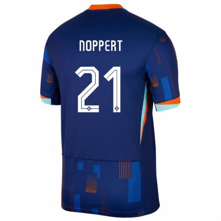 Kandiny Mujer Camiseta Países Bajos Andries Noppert #21 Azul 2ª Equipación 24-26 La Camisa Chile
