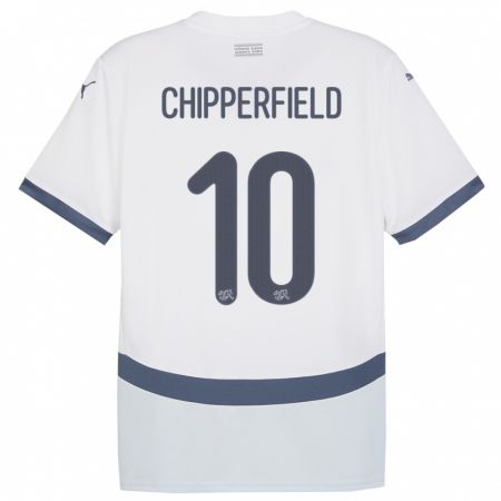 Kandiny Mujer Camiseta Suiza Liam Chipperfield #10 Blanco 2ª Equipación 24-26 La Camisa Chile