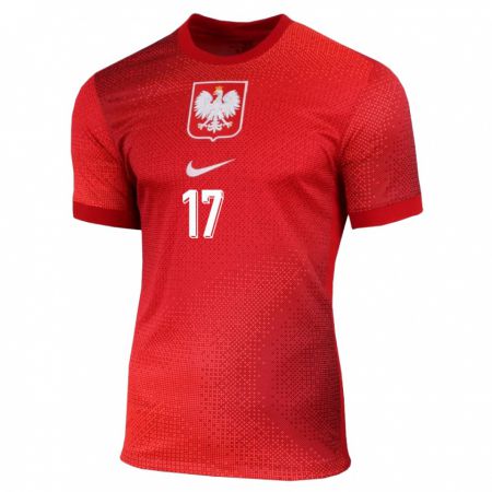 Kandiny Mujer Camiseta Polonia Jakub Kaminski #17 Rojo 2ª Equipación 24-26 La Camisa Chile