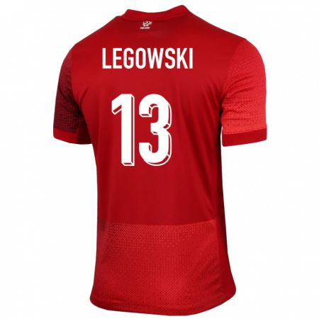 Kandiny Mujer Camiseta Polonia Mateusz Legowski #13 Rojo 2ª Equipación 24-26 La Camisa Chile