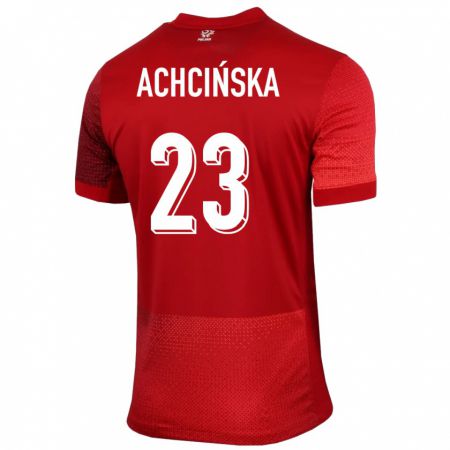 Kandiny Mujer Camiseta Polonia Adriana Achcinska #23 Rojo 2ª Equipación 24-26 La Camisa Chile