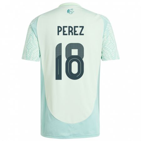 Kandiny Mujer Camiseta México Jonathan Perez #18 Lino Verde 2ª Equipación 24-26 La Camisa Chile