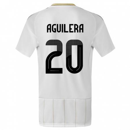 Kandiny Mujer Camiseta Costa Rica Brandon Aguilera #20 Blanco 2ª Equipación 24-26 La Camisa Chile