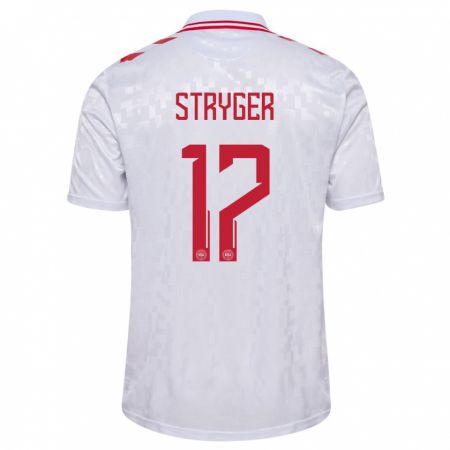 Kandiny Mujer Camiseta Dinamarca Jens Stryger Larsen #17 Blanco 2ª Equipación 24-26 La Camisa Chile