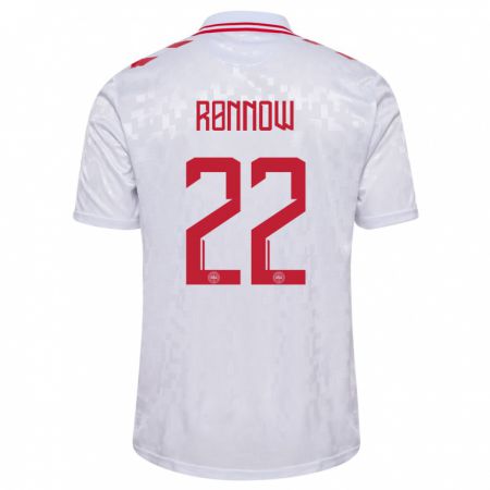 Kandiny Mujer Camiseta Dinamarca Frederik Rønnow #22 Blanco 2ª Equipación 24-26 La Camisa Chile
