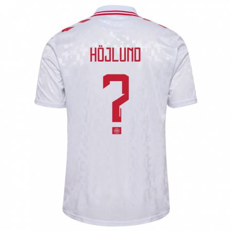 Kandiny Mujer Camiseta Dinamarca Oscar Höjlund #0 Blanco 2ª Equipación 24-26 La Camisa Chile