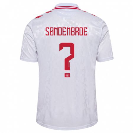 Kandiny Mujer Camiseta Dinamarca Andreas Søndenbroe #0 Blanco 2ª Equipación 24-26 La Camisa Chile