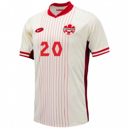 Kandiny Mujer Camiseta Canadá Lino Aklil #20 Blanco 2ª Equipación 24-26 La Camisa Chile