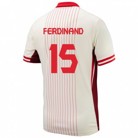 Kandiny Mujer Camiseta Canadá Keesean Ferdinand #15 Blanco 2ª Equipación 24-26 La Camisa Chile