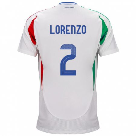 Kandiny Mujer Camiseta Italia Giovanni Di Lorenzo #2 Blanco 2ª Equipación 24-26 La Camisa Chile