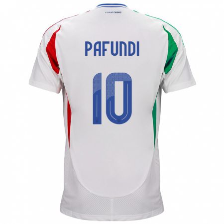 Kandiny Mujer Camiseta Italia Simone Pafundi #10 Blanco 2ª Equipación 24-26 La Camisa Chile