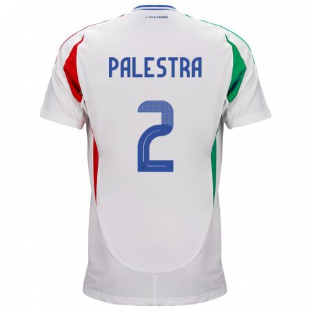 Kandiny Mujer Camiseta Italia Marco Palestra #2 Blanco 2ª Equipación 24-26 La Camisa Chile