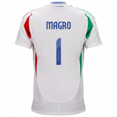 Kandiny Mujer Camiseta Italia Federico Magro #1 Blanco 2ª Equipación 24-26 La Camisa Chile
