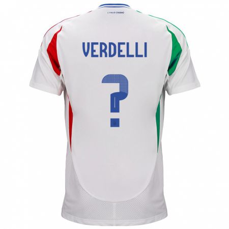 Kandiny Mujer Camiseta Italia Davide Verdelli #0 Blanco 2ª Equipación 24-26 La Camisa Chile