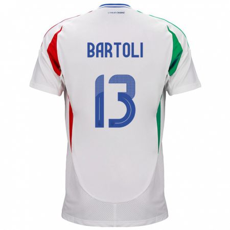 Kandiny Mujer Camiseta Italia Elisa Bartoli #13 Blanco 2ª Equipación 24-26 La Camisa Chile