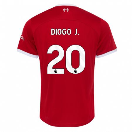Kandiny Niño Camiseta Diogo Jota #20 Rojo 1ª Equipación 2023/24 La Camisa Chile
