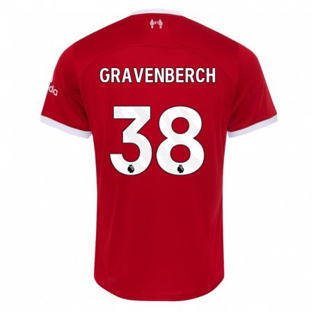 Kandiny Niño Camiseta Ryan Gravenberch #38 Rojo 1ª Equipación 2023/24 La Camisa Chile