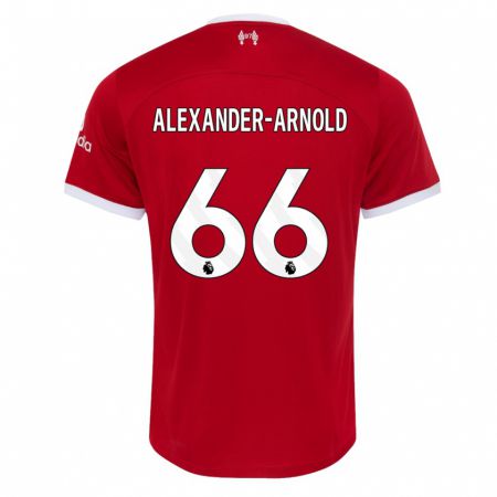 Kandiny Niño Camiseta Trent Alexander-Arnold #66 Rojo 1ª Equipación 2023/24 La Camisa Chile