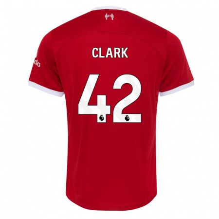 Kandiny Niño Camiseta Bobby Clark #42 Rojo 1ª Equipación 2023/24 La Camisa Chile