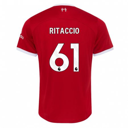 Kandiny Niño Camiseta Matteo Ritaccio #61 Rojo 1ª Equipación 2023/24 La Camisa Chile