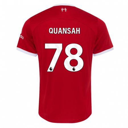 Kandiny Niño Camiseta Jarell Quansah #78 Rojo 1ª Equipación 2023/24 La Camisa Chile