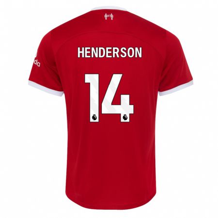 Kandiny Niño Camiseta Henderson #14 Rojo 1ª Equipación 2023/24 La Camisa Chile