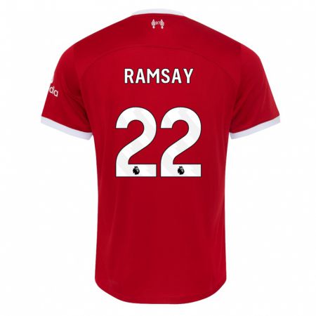 Kandiny Niño Camiseta Calvin Ramsay #22 Rojo 1ª Equipación 2023/24 La Camisa Chile