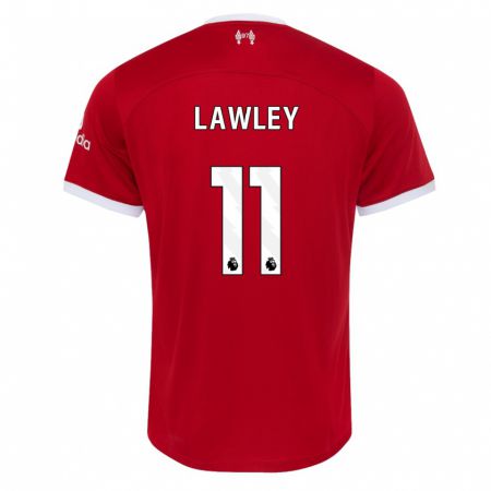 Kandiny Niño Camiseta Melissa Lawley #11 Rojo 1ª Equipación 2023/24 La Camisa Chile