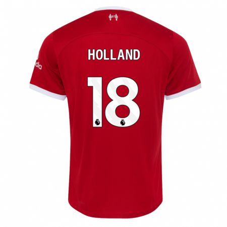 Kandiny Niño Camiseta Ceri Holland #18 Rojo 1ª Equipación 2023/24 La Camisa Chile