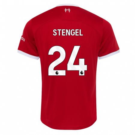 Kandiny Niño Camiseta Katie Stengel #24 Rojo 1ª Equipación 2023/24 La Camisa Chile