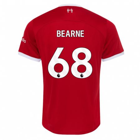 Kandiny Niño Camiseta Jack Bearne #68 Rojo 1ª Equipación 2023/24 La Camisa Chile