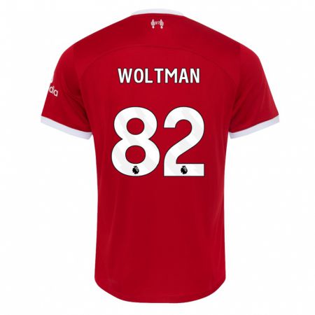 Kandiny Niño Camiseta Max Woltman #82 Rojo 1ª Equipación 2023/24 La Camisa Chile