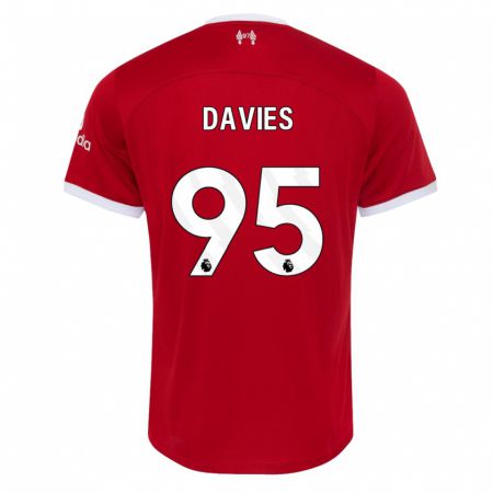 Kandiny Niño Camiseta Harvey Davies #95 Rojo 1ª Equipación 2023/24 La Camisa Chile